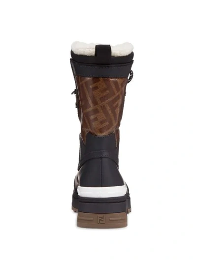 Shop Fendi T-rex Snow Boots In Black