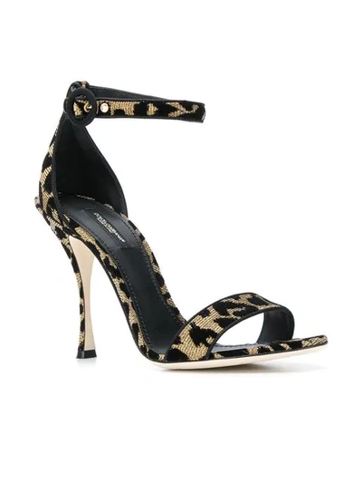 Shop Dolce & Gabbana Keira Leopard Print Sandals In Metallic