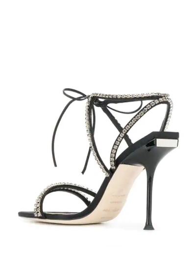 Shop Sergio Rossi Crystal Embellished Sandals In Black