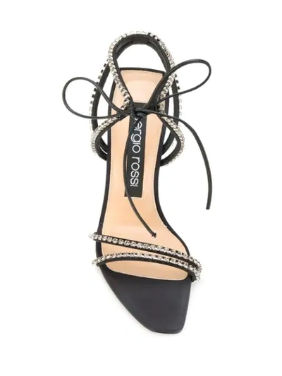 Shop Sergio Rossi Crystal Embellished Sandals In Black