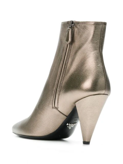 Shop Prada Pointed In Metallic