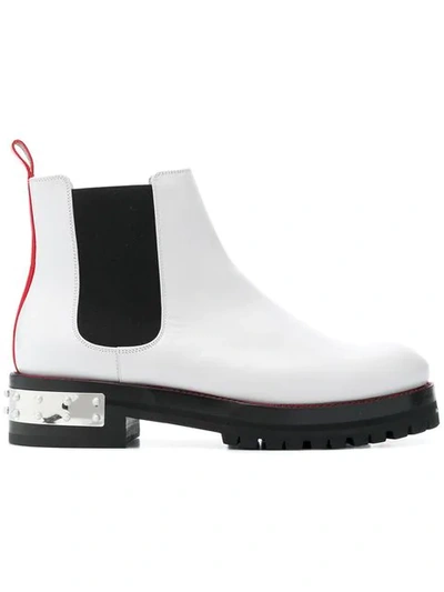 Shop Alexander Mcqueen Elasticated Side Panel Boots In White