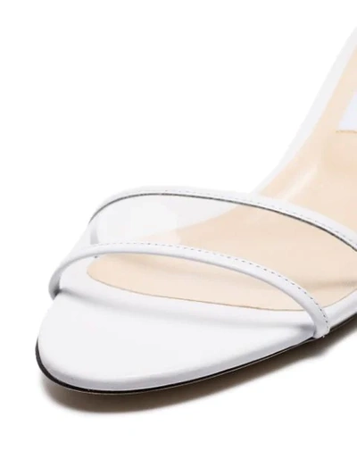 Shop Jimmy Choo Jaimie 40 Leather And Pvc Sandals In White