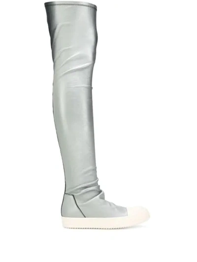 Shop Rick Owens Stocking Knee-high Boots In Black