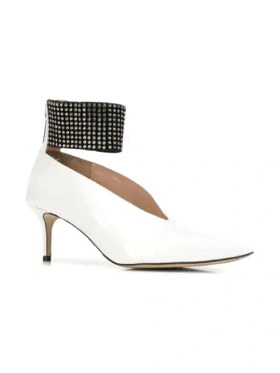 Shop Christopher Kane Crystal Ankle Strap Shoes In White