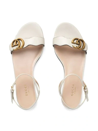 Shop Gucci Leather Sandal With Double G In White
