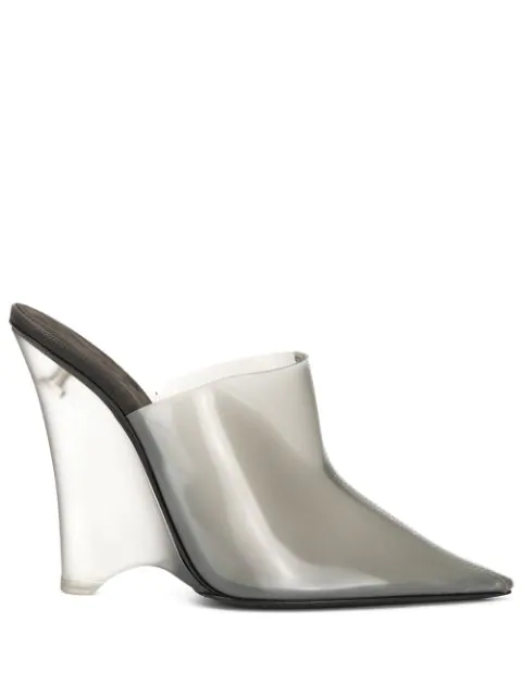 clear wedge mules
