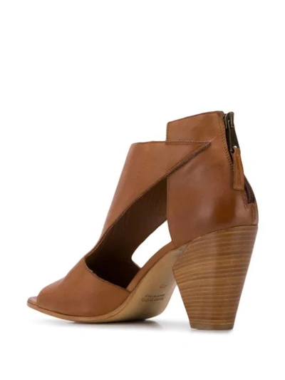 Shop Strategia Cut-out Block Heel Sandals - Brown