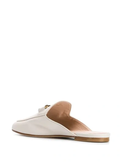 Shop Tod's Double T Slippers In White