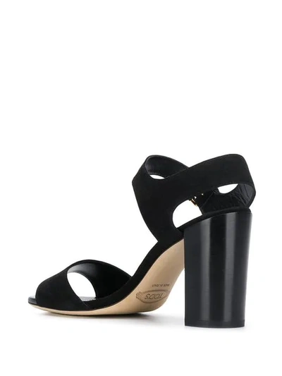 Shop Tod's Suede High Heel Sandals In Black