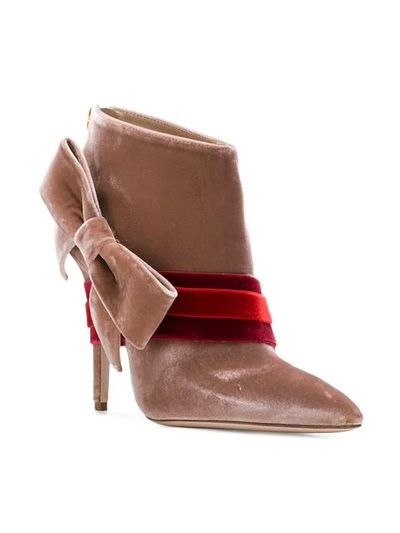 Shop Fausto Puglisi Pointed Toe Booties In Pink