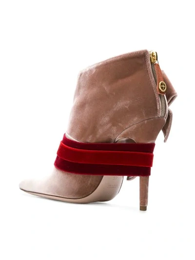 Shop Fausto Puglisi Pointed Toe Booties In Pink