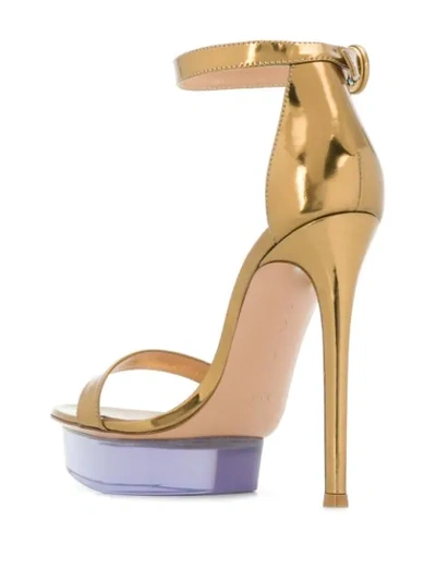 Shop Gianvito Rossi Platform Sandals In Gold
