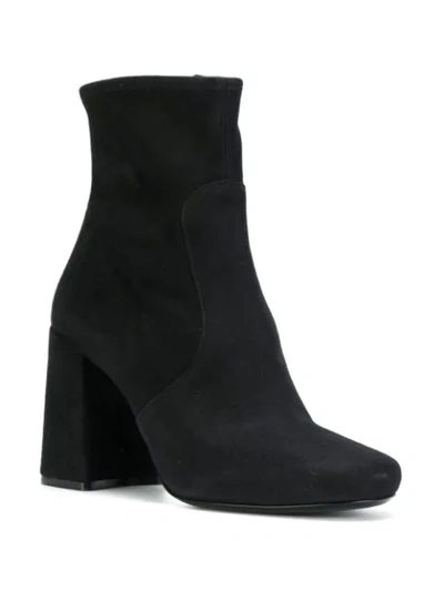 Shop Prada Chunky Heel Boots In Black