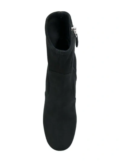 Shop Prada Chunky Heel Boots In Black