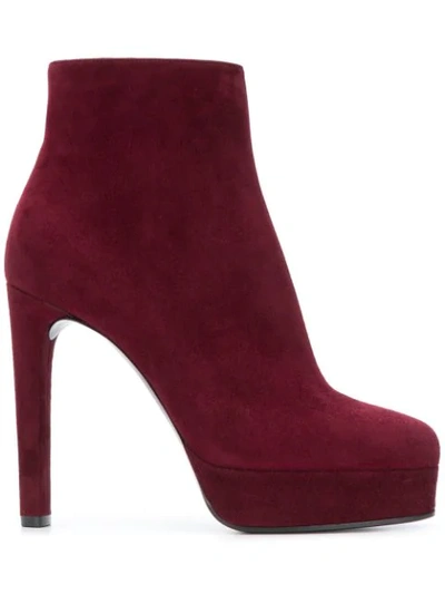Shop Casadei Platform Ankle Boots - Red
