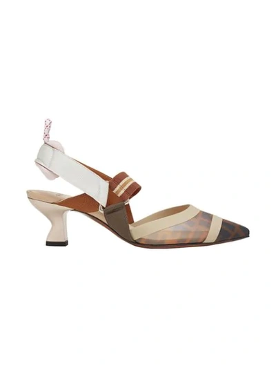 Shop Fendi Colibrì Ff Motif Slingback Pumps In Brown