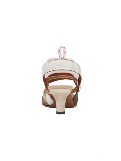 Fendi Multicolor Mesh Colibrì Slingback Heels In Brown