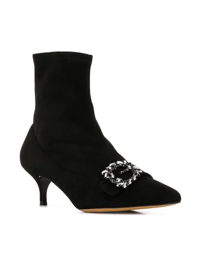 Shop Tabitha Simmons Oscar Embellished Sock Boots In Black