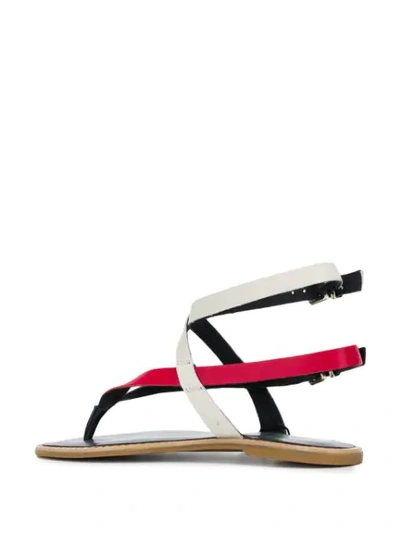 Shop Tommy Hilfiger Flat Strappy Sandals In White