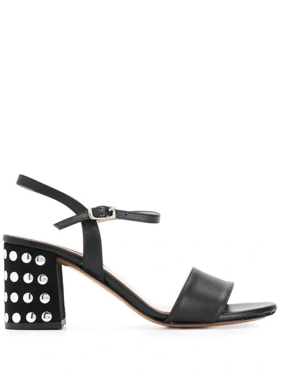 Shop Albano Studded Sandals In Black