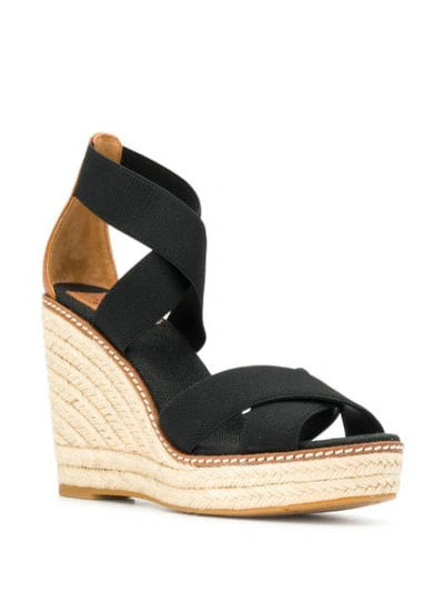 Shop Tory Burch Wedged Sandals In 001 Perfect Black