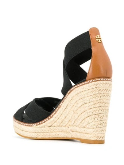 Shop Tory Burch Wedged Sandals In 001 Perfect Black