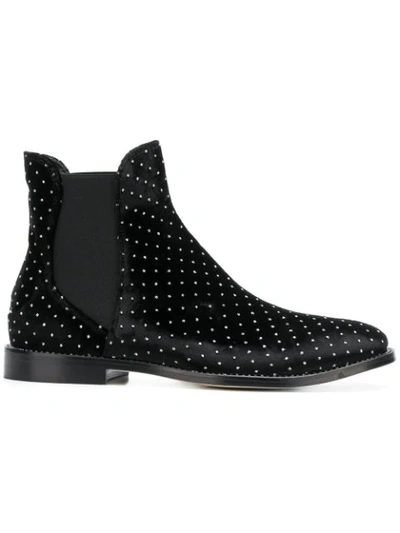 Shop Jimmy Choo Merri Velvet Ankle Boots In Black