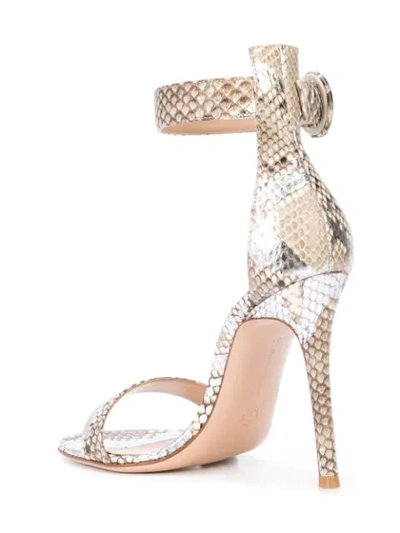 Shop Gianvito Rossi Snake Effect Pumps In Silver