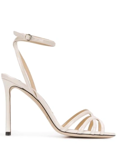 Shop Jimmy Choo Mimi 100mm Sandals In Neutrals