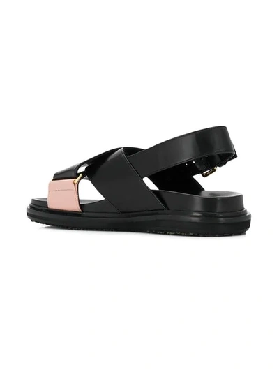 Shop Marni Fussbet Sandals In Black