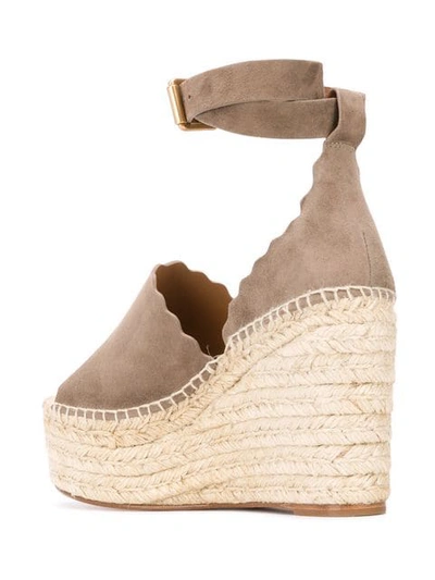 Shop Chloé Lauren Espadrille Sandals In Neutrals