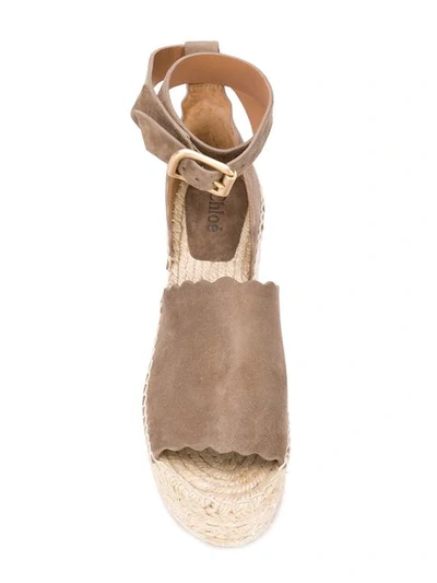 Shop Chloé Lauren Espadrille Sandals In Neutrals