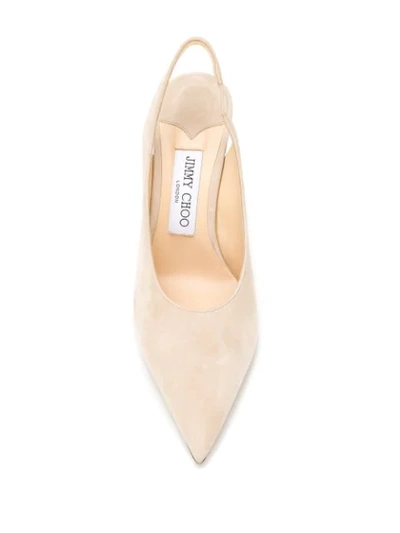 Shop Jimmy Choo Ivy 85 Slingback Pumps In Neutrals