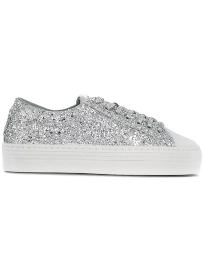 Shop Chiara Ferragni Glittered Sneakers - Metallic