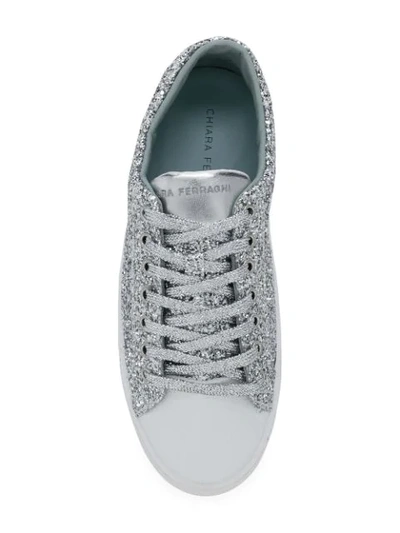 Shop Chiara Ferragni Glittered Sneakers - Metallic