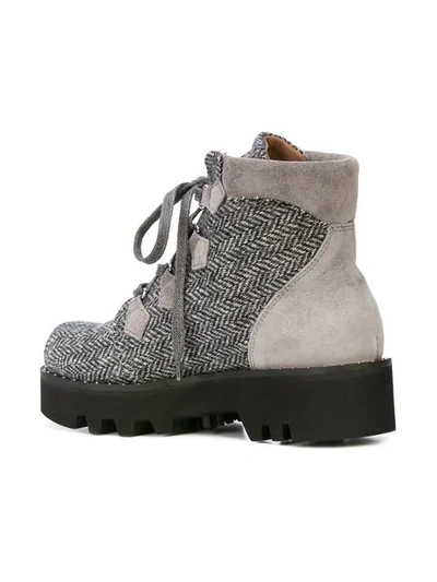 Shop Tabitha Simmons Lace-up Ankle Boots In Grey