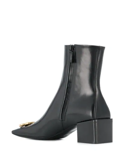 Shop Balenciaga Double Square Bb Ankle Boots In Black