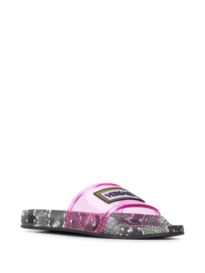 Shop Versace Vintage Logo Slides - Pink