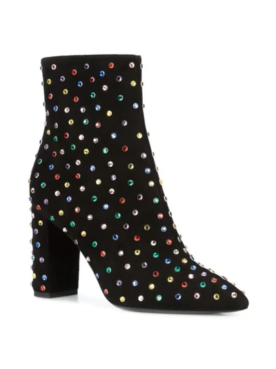 Shop Saint Laurent Jewelled Betty 95 Ankle Boots - Black