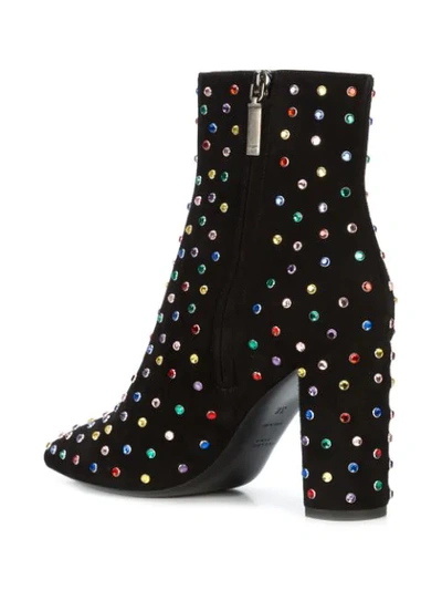 Shop Saint Laurent Jewelled Betty 95 Ankle Boots - Black