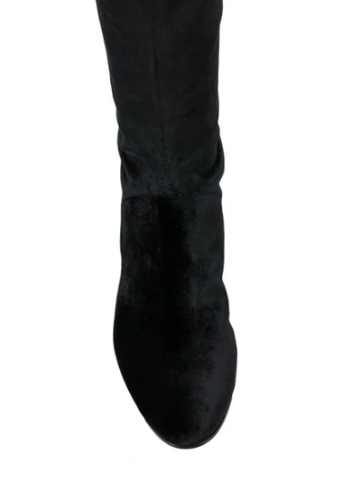 Shop Alberta Ferretti Velvet Over-the-knee Boots In Black