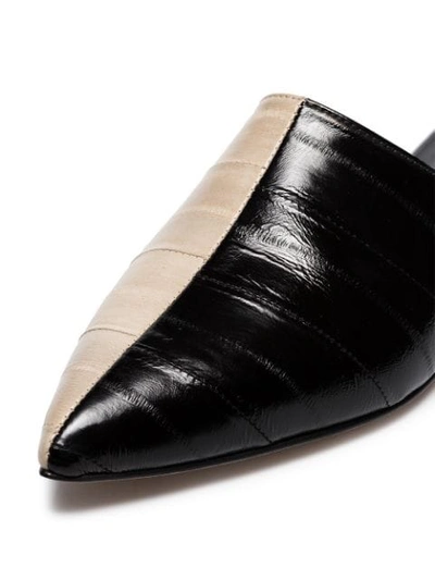Shop Newbark Black And Ivory Ella Two-tone Leather Mules