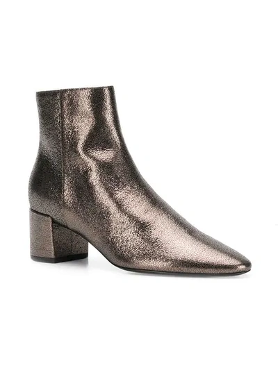 Shop Saint Laurent Metallic Ankle Boots