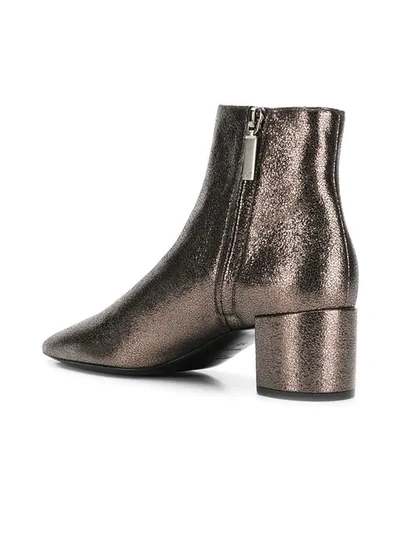 Shop Saint Laurent Metallic Ankle Boots