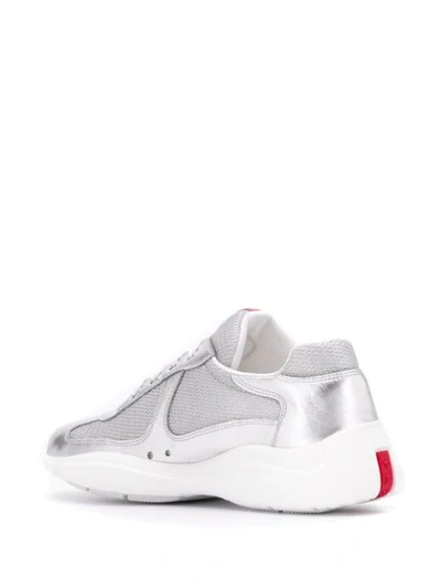 Shop Prada Sneakers Mit Einsätzen In Silver