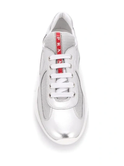 Shop Prada Sneakers Mit Einsätzen In Silver