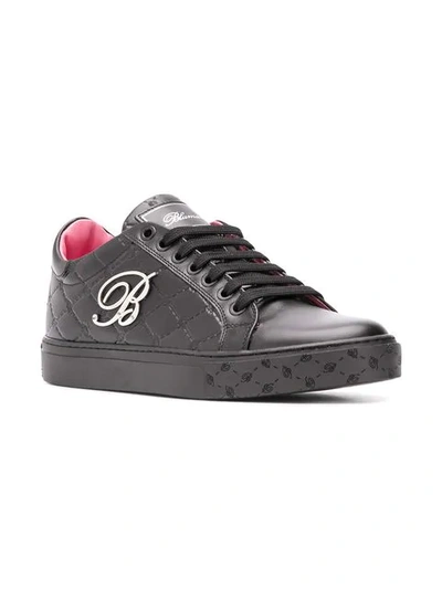 Shop Blumarine Monogram Sneakers In Black