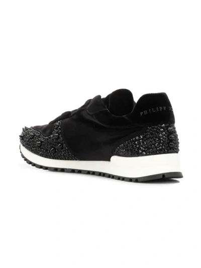 Shop Philipp Plein Embellished Sneakers In Black