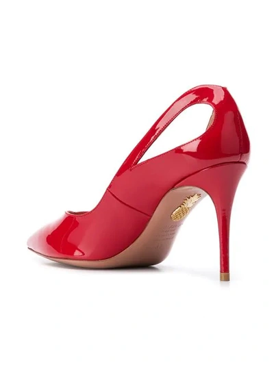 Shop Aquazzura Shiva Cutout Pumps In Red